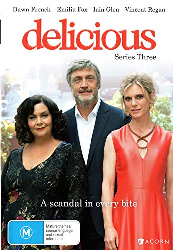 DVD cover for “Delicious: Series 3” featuring four actors in a garden.