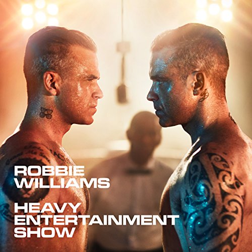 Robbie Williams album cover: two shirtless men facing each other.
