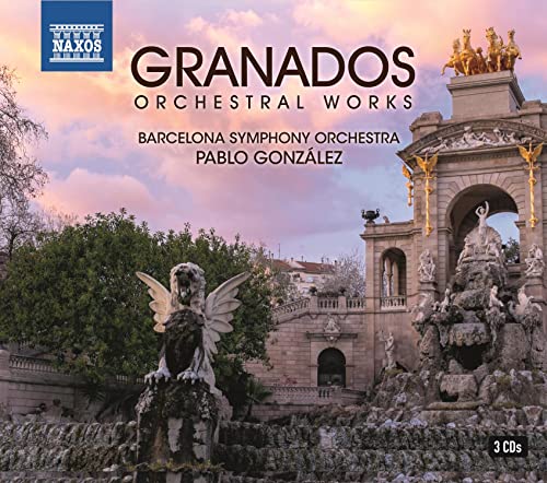 CD cover for Granados orchestral works featuring a Barcelona monument.