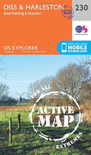 OS Explorer Map Active (230) Diss & Harleston (OS Explorer Active Map)