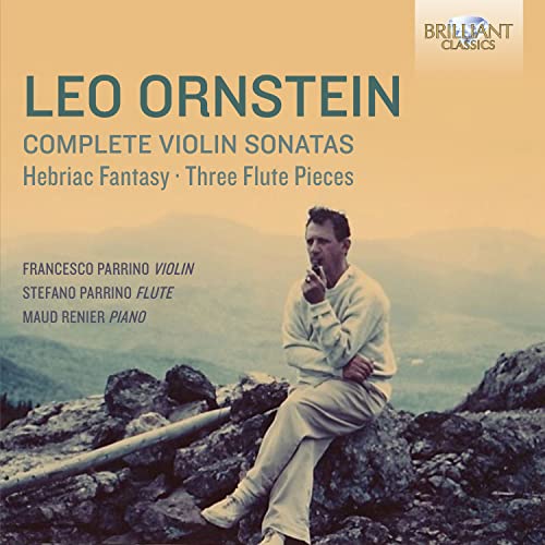 CD cover featuring composer Leo Ornstein and a violinist in a landscape.