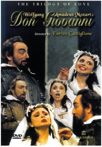 DVD cover for Mozart’s opera *Don Giovanni* featuring costumed performers.