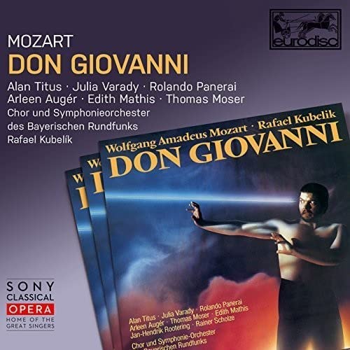 CD cover for Mozart’s “Don Giovanni” featuring a dramatic portrait.
