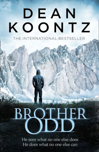 Book cover: hooded figure overlooks snowy mountains, titled "Brother Odd" by Dean Koontz.