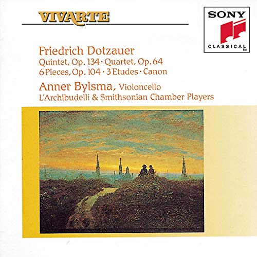 CD cover for Friedrich Dotzauer’s string quintet and études, with landscape art.