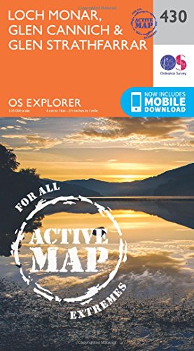 OS Explorer Map Active (430) Loch Monar, Glen Cannich and Glen Strathfarrar (OS Explorer Active Map)