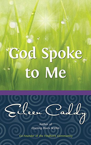 Book cover: "God Spoke to Me" by Eileen Caddy, with green grass background.