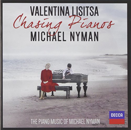 CD cover: two figures with a piano on a beach, titled "Chasing Pianos".