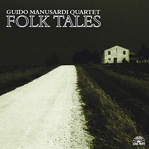 CD cover for "Folk Tales" by Guido Manusardi Quartet, showing a rural road.