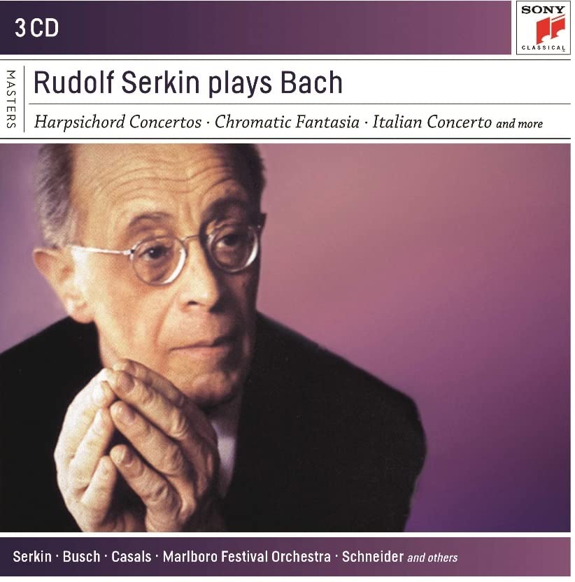 CD box set featuring pianist Rudolf Serkin playing Bach, with portrait.