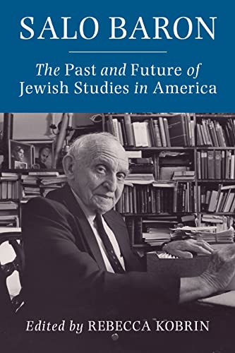 Book cover featuring portrait of scholar Salo Baron surrounded by bookshelves.