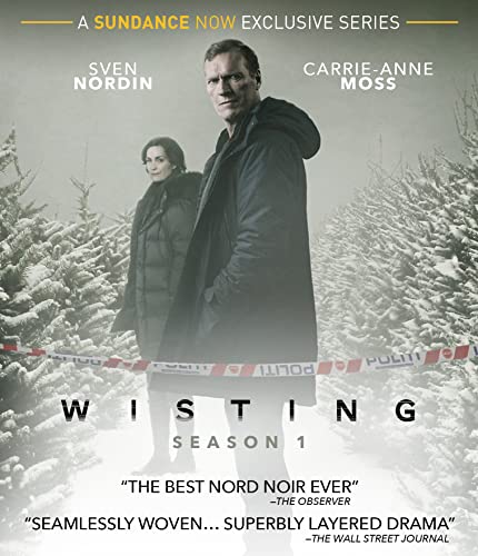 Blu-ray cover for “Wisting, Season 1” featuring two detectives in winter.