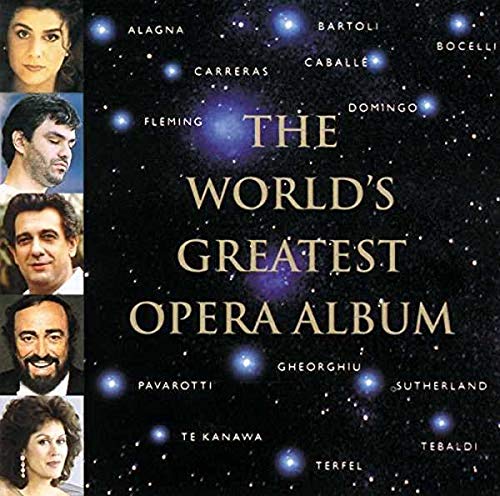 CD cover for “The World’s Greatest Opera Album” featuring opera singer portraits.