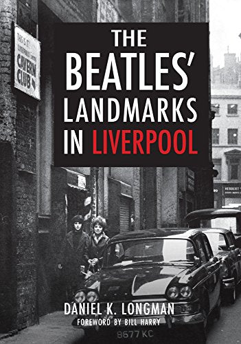 Book cover: "Beatles' Landmarks in Liverpool" with vintage photo.