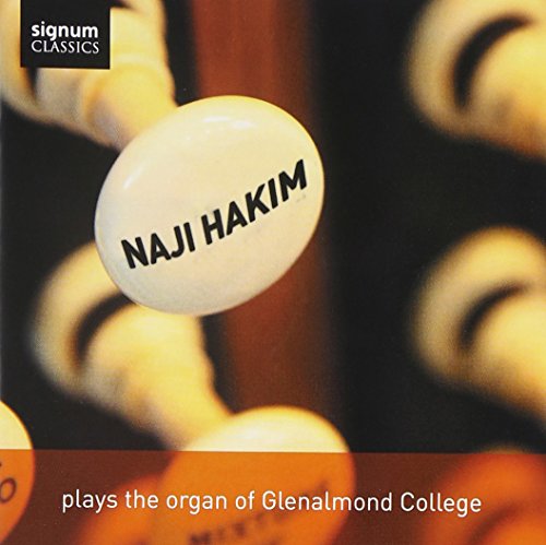 CD cover featuring organ pipes and text “Naji Hakim plays the organ.”