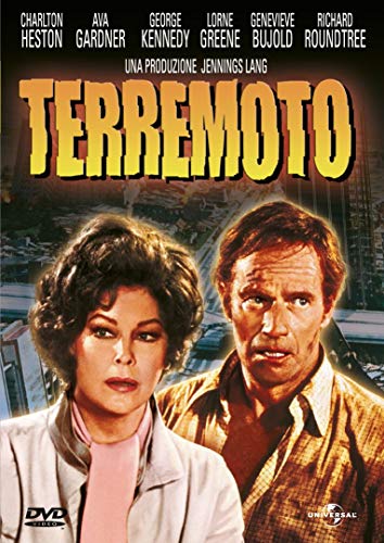 Terremoto" DVD cover featuring Charlton Heston and Ava Gardner, distressed faces.