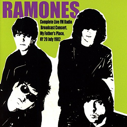 Ramones album cover: black and white portraits on bright green background.