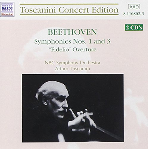 CD cover featuring Arturo Toscanini conducting, with text "Beethoven" and "Symphonies.