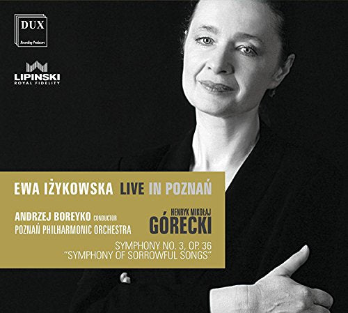 CD cover featuring a portrait of Ewa Iżykowska and composer Górecki’s name.