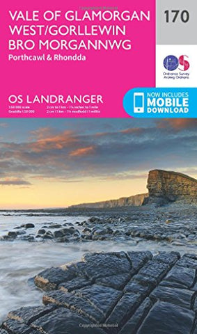 Landranger (170) Vale of Glamorgan, Rhondda & Porthcawl (OS Landranger Map)