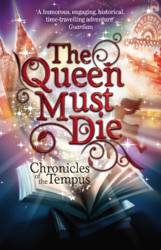 Book cover: “The Queen Must Die” with open book and swirling effects.