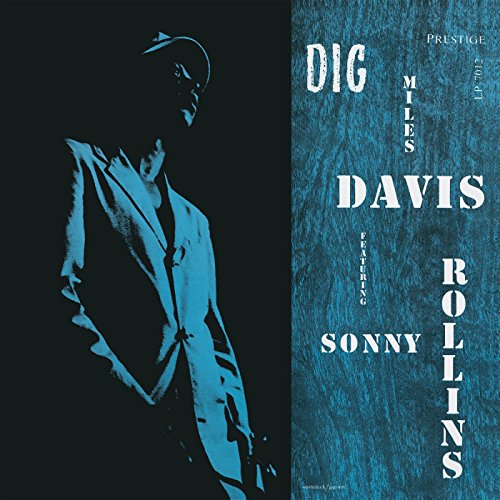 Blue album cover for “Dig” by Miles Davis and Sonny Rollins.
