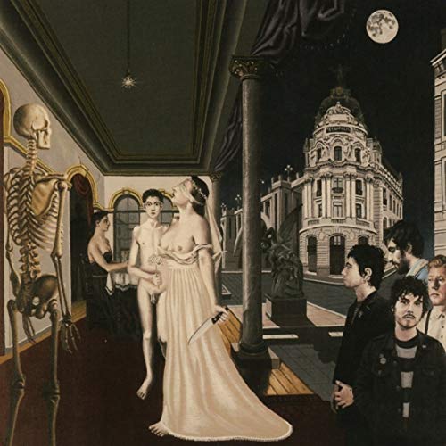 CD cover: surrealist painting with figures, a skeleton, and a cityscape.