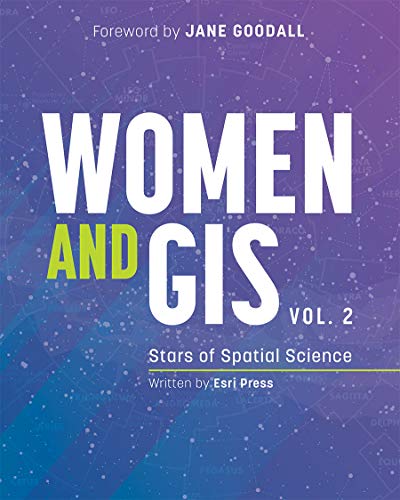 Book cover: "Women and GIS, Vol. 2" with starry night background.