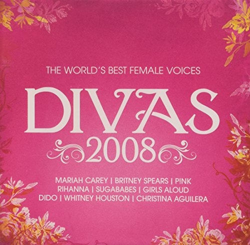 CD cover for “Divas 2008” featuring pink floral design and artist names.