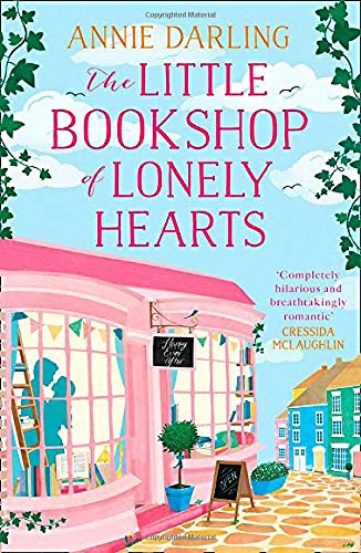 Book cover depicting a pink bookshop with greenery and colorful flags.