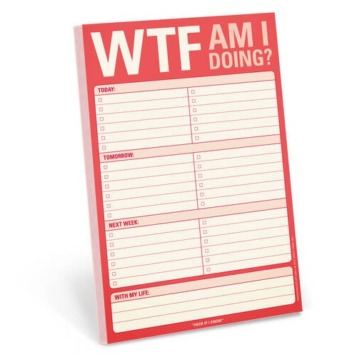 Knock Knock WTF Am I Doing? Pad, To Do List Note Pad, 6 x 9-inches (Knock Knock Pad)