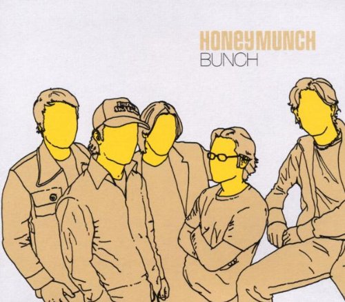 CD cover for Honeymunch’s “Bunch” featuring five sketched figures in yellow.