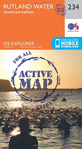 OS Explorer Map Active (234) Rutland Water, Stamford and Oakham