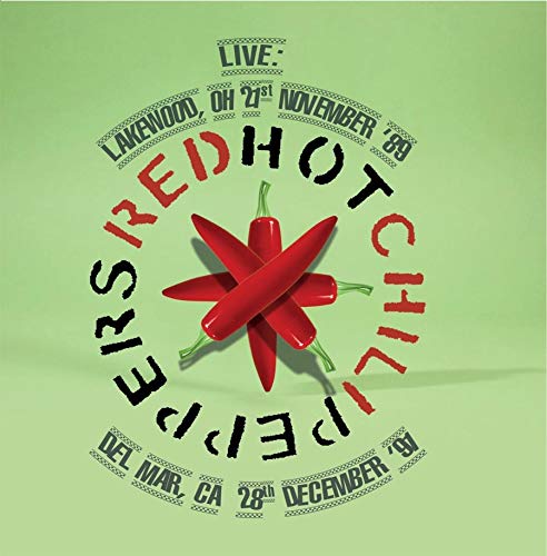 Red Hot Chili Peppers live album cover with red chili pepper graphic.
