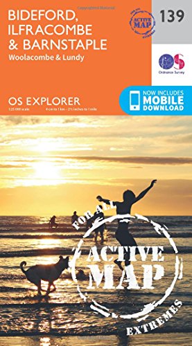 OS Explorer Map Active (139) Bideford, Ilfracombe and Barnstaple (OS Explorer Active Map)