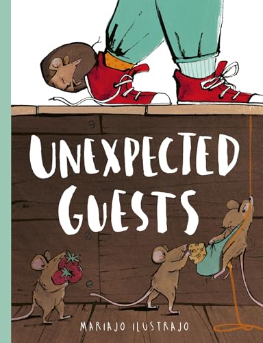 Book cover: children, mice, and rope with the title "Unexpected Guests".