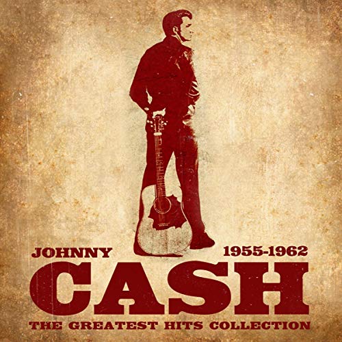 Johnny Cash album cover featuring a silhouette with guitar and text.