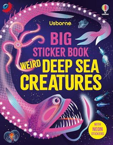 Sticker book cover featuring colorful illustrations of deep sea creatures.