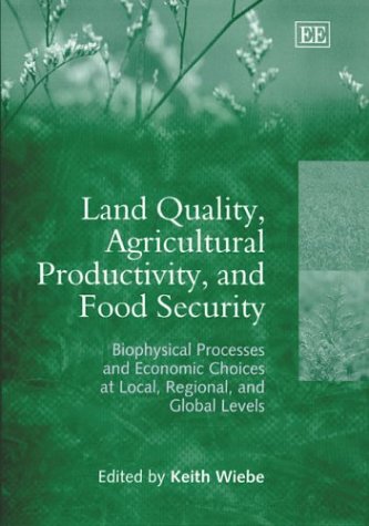 Book cover with green background, white text, and plant imagery titled Land Quality.