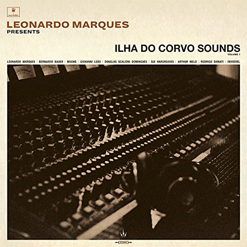 Vinyl record cover featuring a mixing console and text: "Leonardo Marques Presents Ilha.