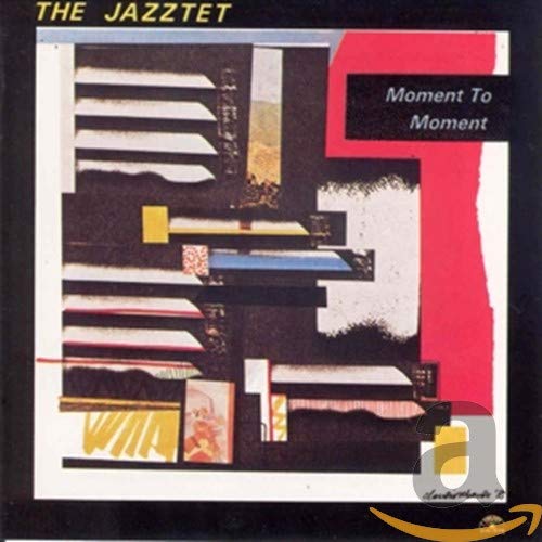CD cover for The Jazztet’s “Moment To Moment” with abstract geometric art.