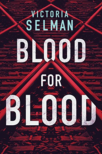 Book cover: "Blood for Blood" with red and blue geometric design.