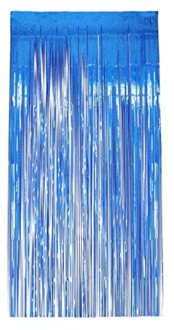 Smiffys 99653, Blue Holographic Foil Curtain Backdrop, Unisex Adult, One Size