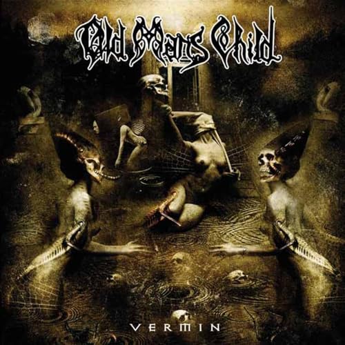 Dark album cover for Old Man's Child’s “Vermin” featuring grotesque figures.