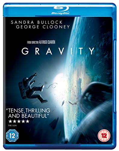 Gravity" Blu-ray cover featuring an astronaut floating in space near Earth.
