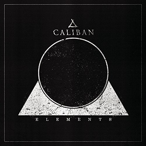 Caliban “Elements” CD cover: black background with white geometric shapes.
