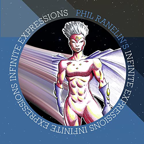 Vinyl record cover featuring a colorful illustration of a superhero figure.
