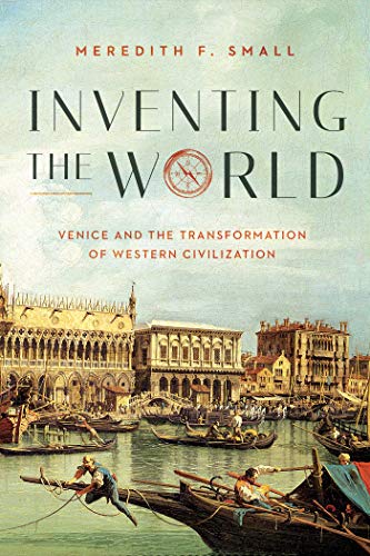 Book cover: Venice canal scene with gondolas, title "Inventing the World.