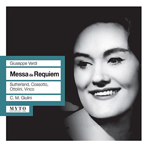 CD cover for Verdi’s Messa da Requiem featuring Joan Sutherland’s portrait.