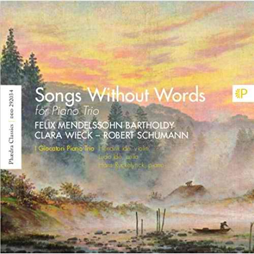 CD cover for piano trio music by Schumann, Mendelssohn, and Wieck.